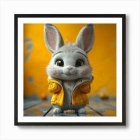 Bunny In Yellow Jacket Art Print