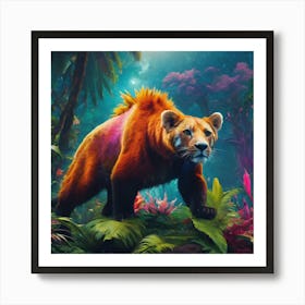 Bear In The Jungle Art Print