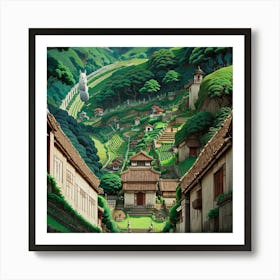 Down the valley Art Print