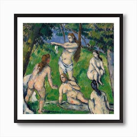 Five Bathers, Paul Cézanne Square Art Print