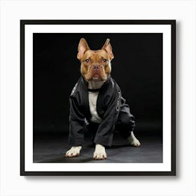 Dog In Karate Uniform 1 Art Print