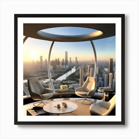 Futuristic Living Room 16 Affiche