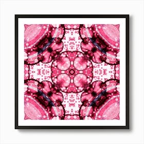 Pink Watercolor Flower Pattern Made Of Spots 5 Art Print