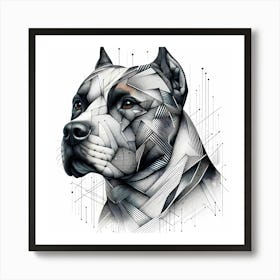 Cane Corso - Abstract Line Art Illustration 239 Art Print