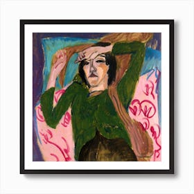 Woman In The Green Blouse, Ernst Ludwig Kirchner Art Print