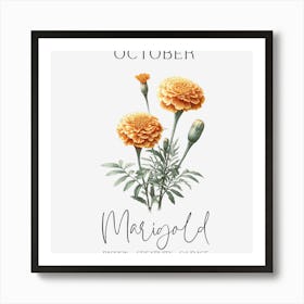 Marigold October Birthday Art Print