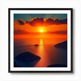 Sunset Over The Sea 1 Art Print