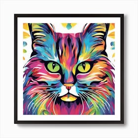 Rainbow Cat Art Print