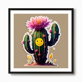 Smiley Cactus Art Print