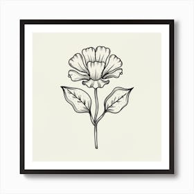 Flower Sketch Vector Illustration Art Print