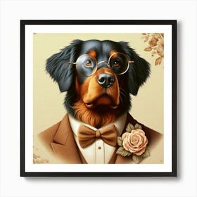 Classy Rottweiler Dog Art Print