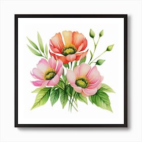 Watercolor Flowers 20 Art Print