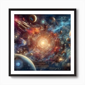 Spaceships And Planets Poster