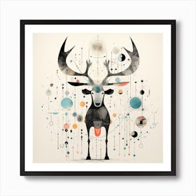 Deer Geometrics Art Print