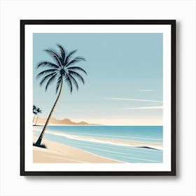 Palm Tree On The Beach 4 Art Print