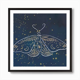 Galaxy Moth Art Print Art Print