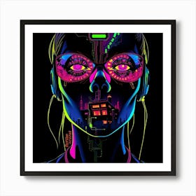 Neon Girl 2 Art Print