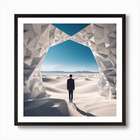 Man Standing In A Desert 8 Art Print