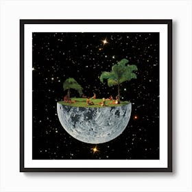 Floating Moon Square Art Print