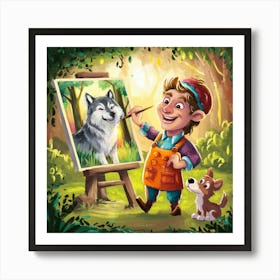 Wolf Artist Art Print