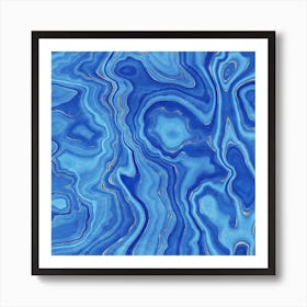 Blue Agate Texture 01 Art Print