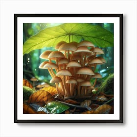 Mushrooms In The Forest Poster