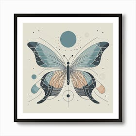 Boho Minimalist Butterfly IV Art Print