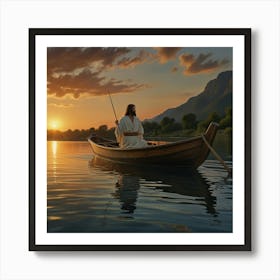 Jesus In A Boat Art Print