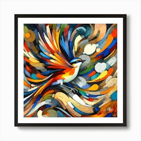 Oil Texture Abstract Bird 1 Copy Art Print