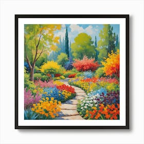 Garden Path  Abstract Painting Art Print