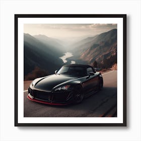 Posh Sportscar in Scenic Landscape Art Print