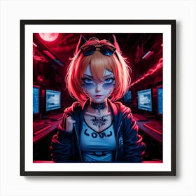 Catgirl 1 Art Print