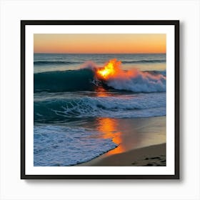 Sunset At The Beach 3 Art Print