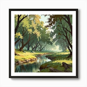 Landscape Painting 17 Art Print