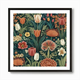 Floral Wallpaper 18 Art Print