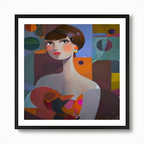Empowered Elegance: Woman's Journey in Abstraction Art Print Art Print