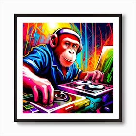 Dj Monkey 1 Art Print