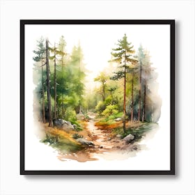 Whispers of the Forest: A Watercolor Serenity Art Print