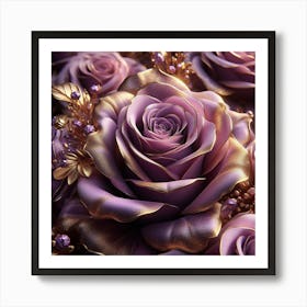 Purple Roses 1 Art Print