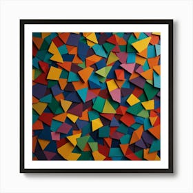 Abstract Colorful Triangles Art Print