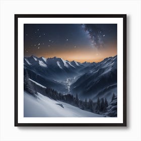 Night In The Mountains 4 Art Print