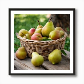 Pears In A Basket 5 Art Print