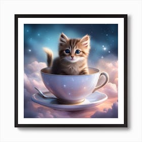 Kitten In A Teacup Art Print