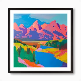 Colourful Abstract Grand Teton National Park Usa 6 Art Print