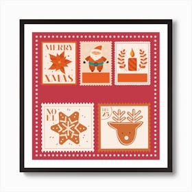 Christmas Stamps Postage Stamps Art Print