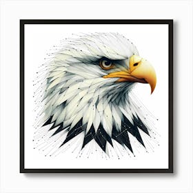 Eagle Head - Abstract Line Art Illustration 5 Art Print