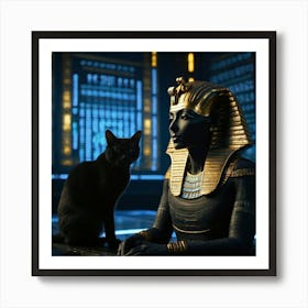 Default Ancient Astronaut Tutankhamun Meditatinggolden Glowing 0 1 Art Print