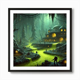 A Dark And Foreboding Scene Of The Aphraxis Chambers Art Print