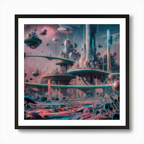 Futuristic City Abstract Art Print Art Print