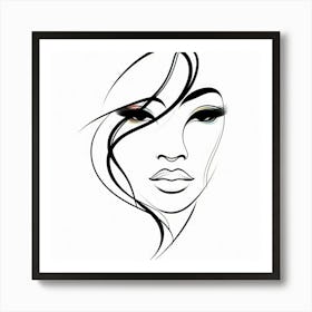 Asian Woman'S Face Art Print